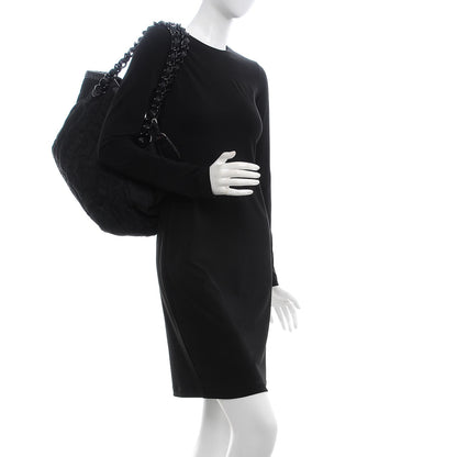 Prada Tessuto Nylon Stripes Tote Black 2 of 9