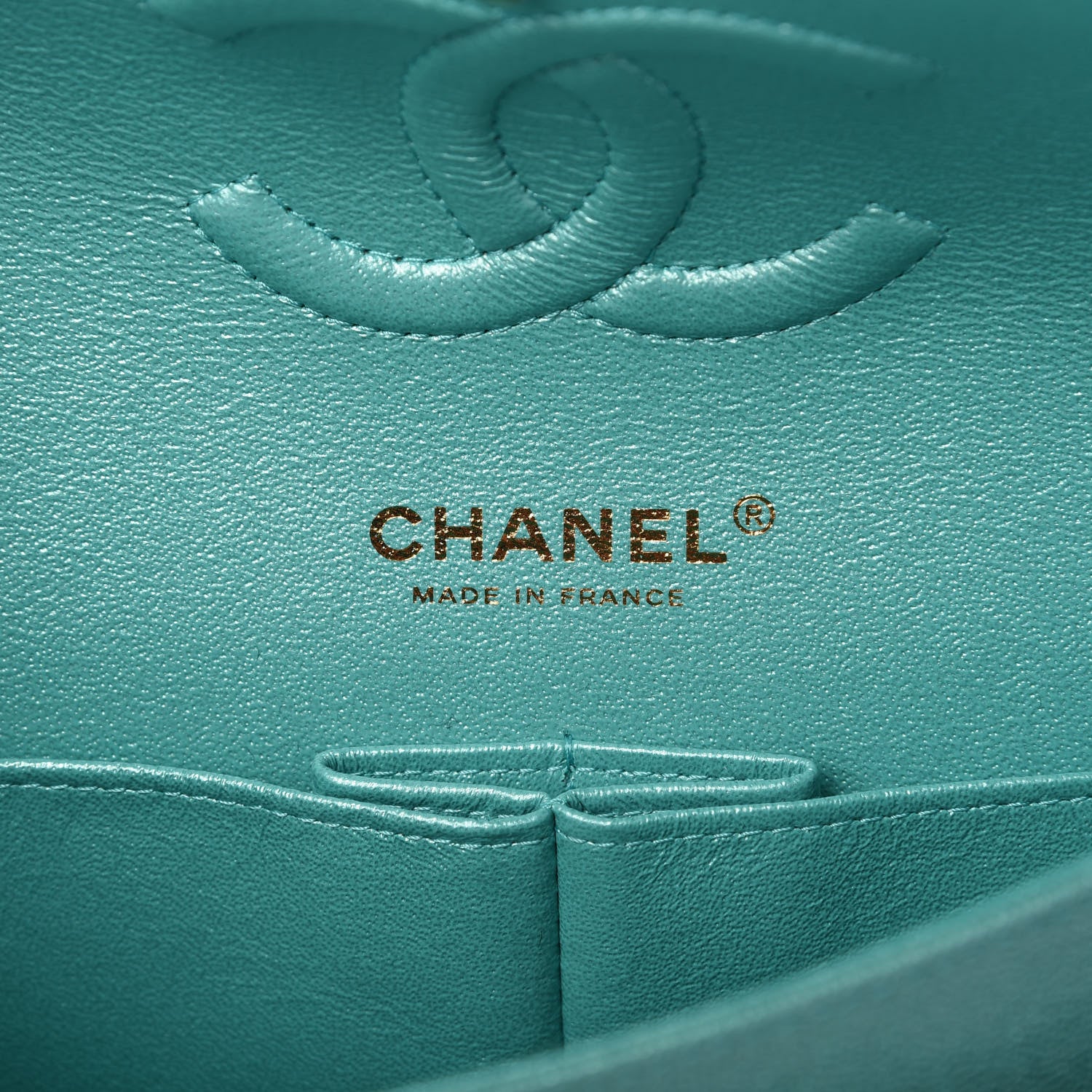 Chanel Iridescent Caviar Quilted Medium Double Flap Green 8 of 11