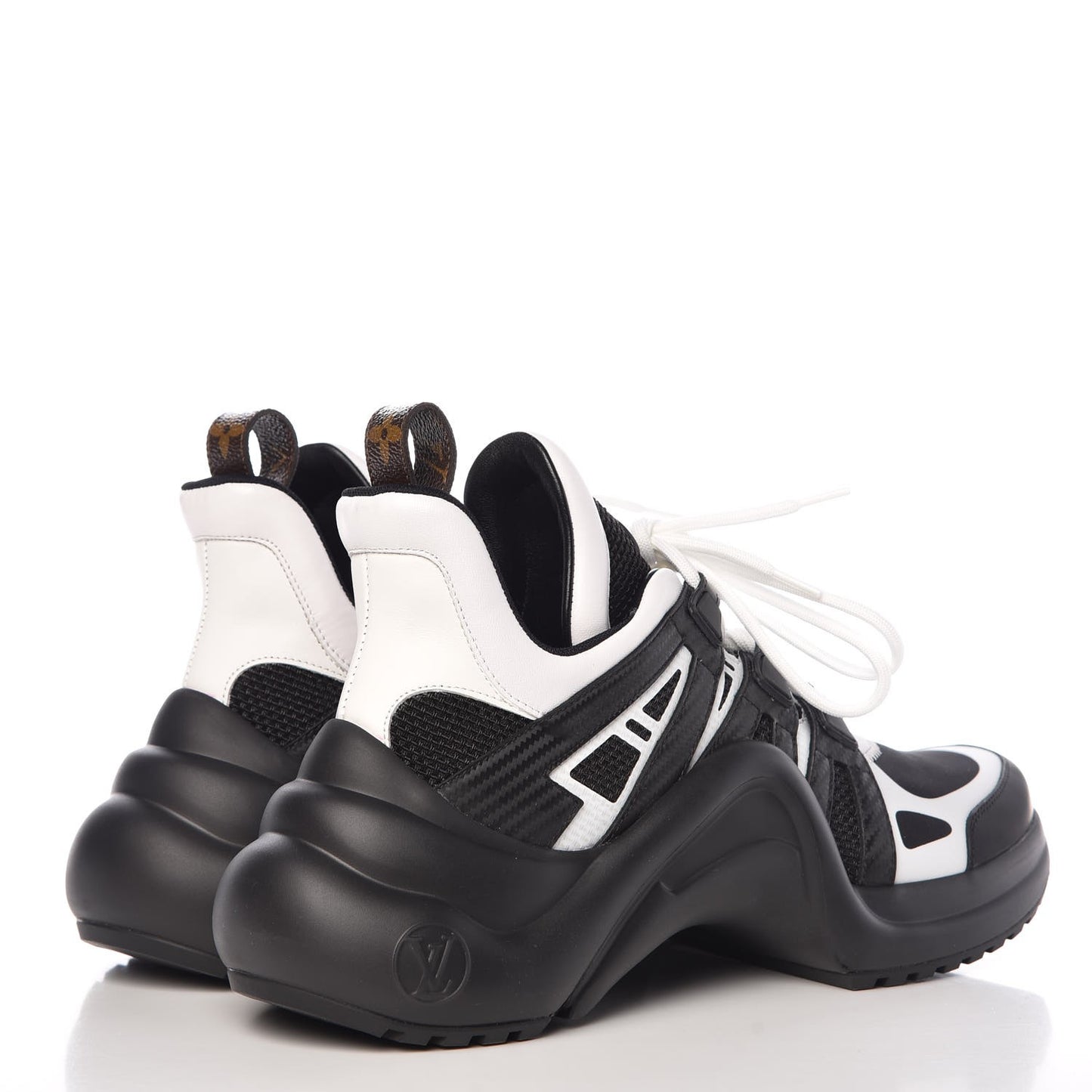 Calfskin Technical Nylon LV Archlight Sneakers 40 Black White
