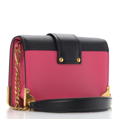 Prada City Calf Saffiano Cahier Bag Fuxia Black 3 of 9