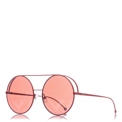 Fendi Round Frame Printed Run Away Sunglasses FF 0285/S Red 1 of 8