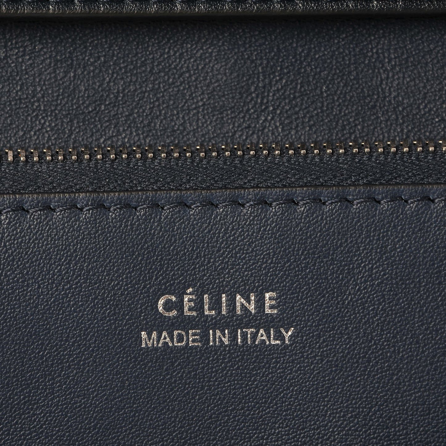 Smooth Calfskin Oval Clutch Navy