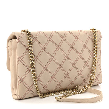 Chanel Calfskin Triple Stitch Medium Flap Pink 3 of 10