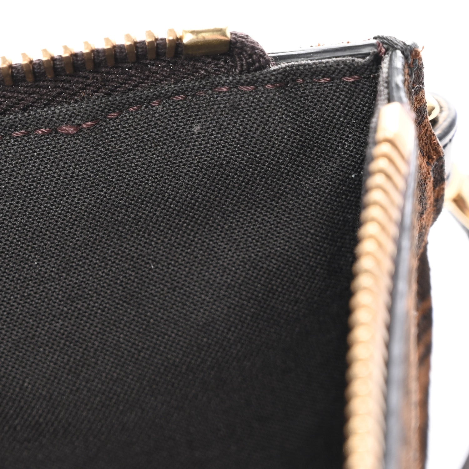 Fendi Suede Vitello King Micro FF Large Flat Pouch Sigaro  Sigaro Marrone Ebano 8 of 10