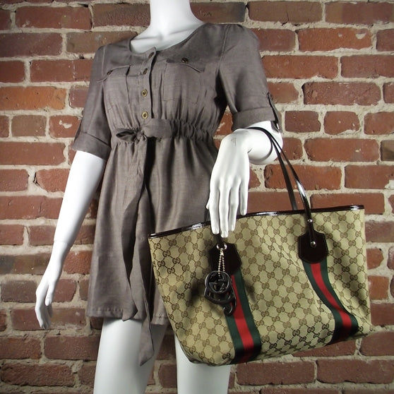 Monogram Web Large Jolie Tote Brown