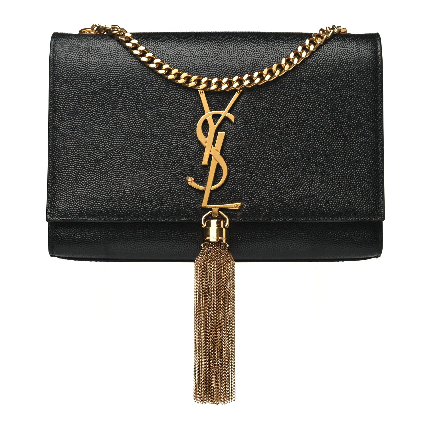 Saint Laurent Grain De Poudre Small Classic Monogram Kate Tassel Satchel Black 1 of 13