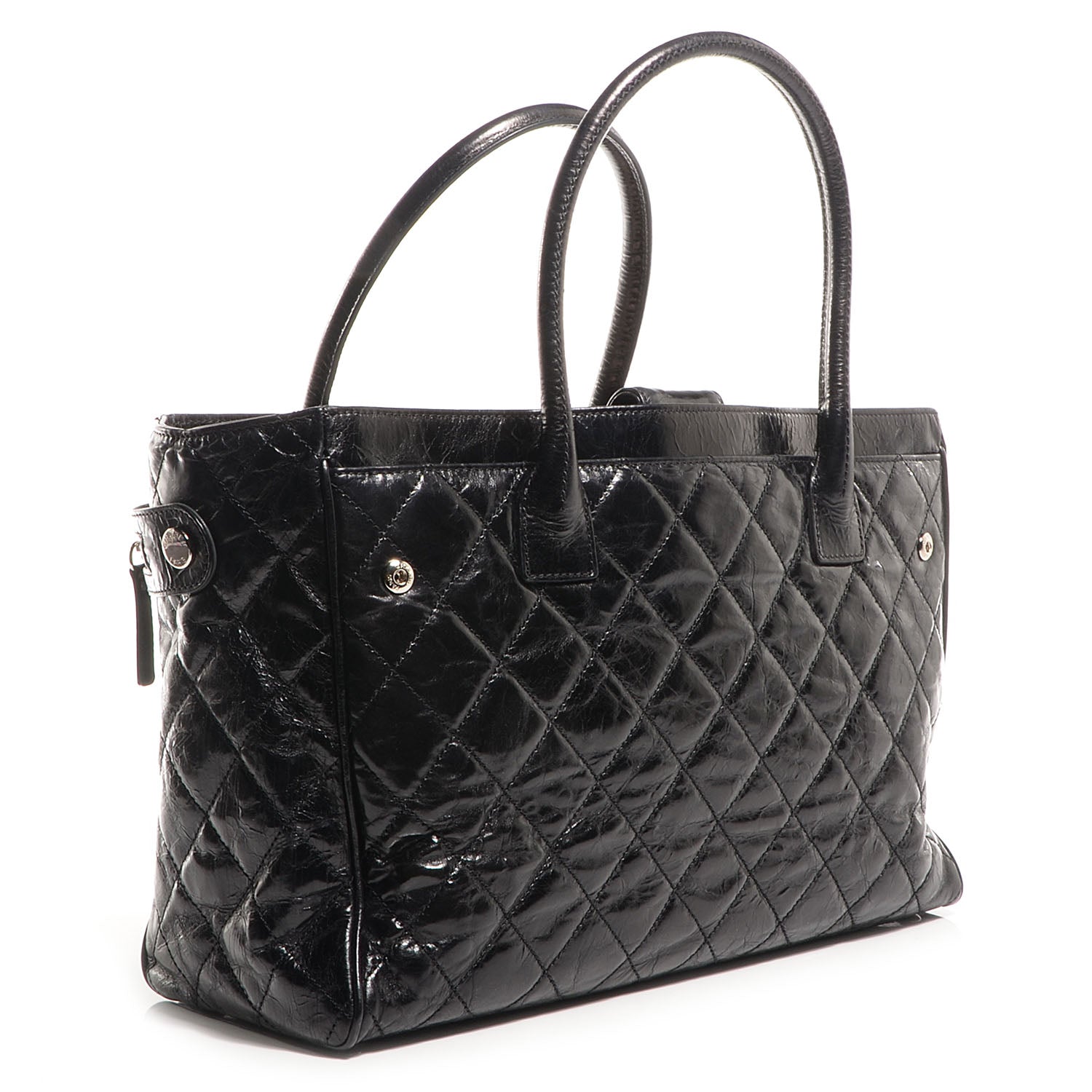 Chanel Glazed Calfskin New Portobello Large Tote Black 3 of 8