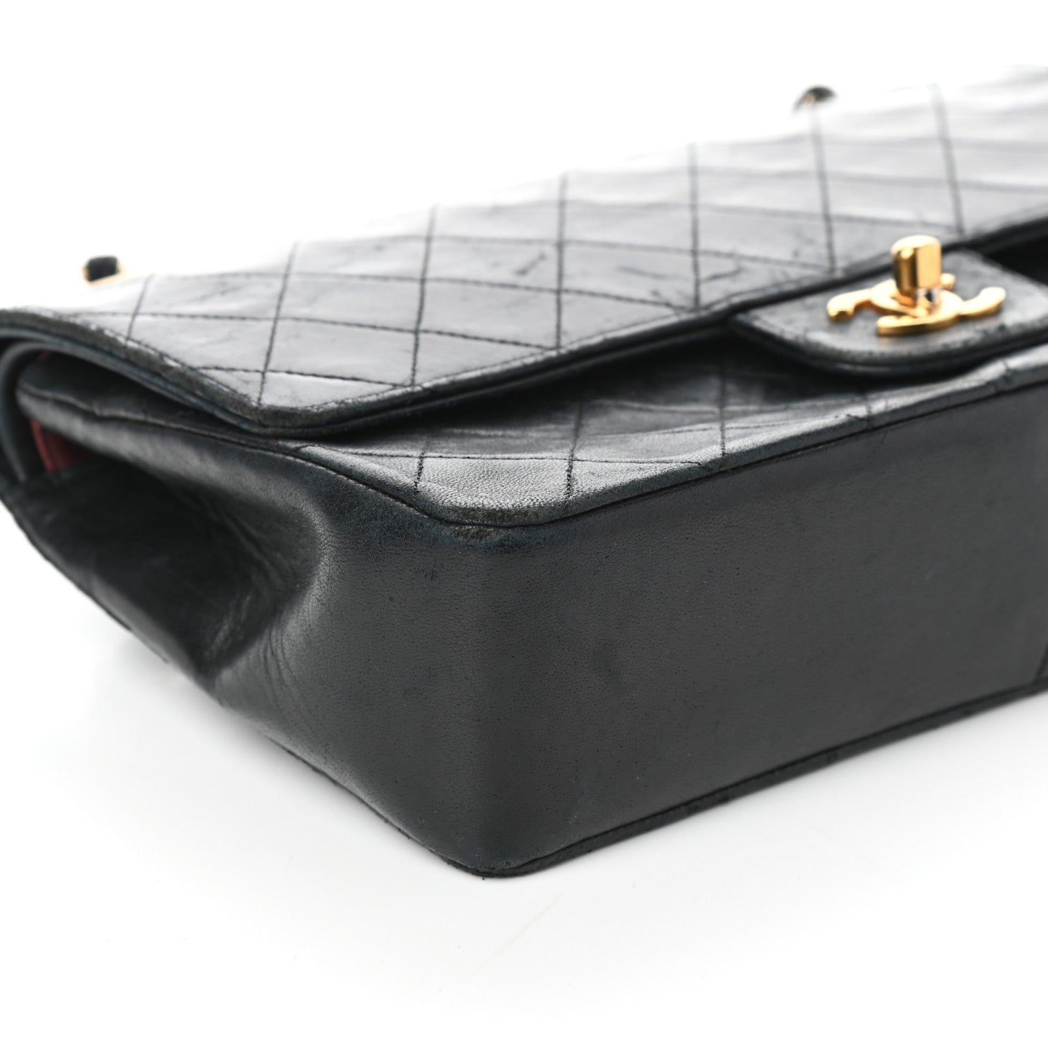 Chanel Lambskin Quilted Medium Double Flap Black 9 of 10