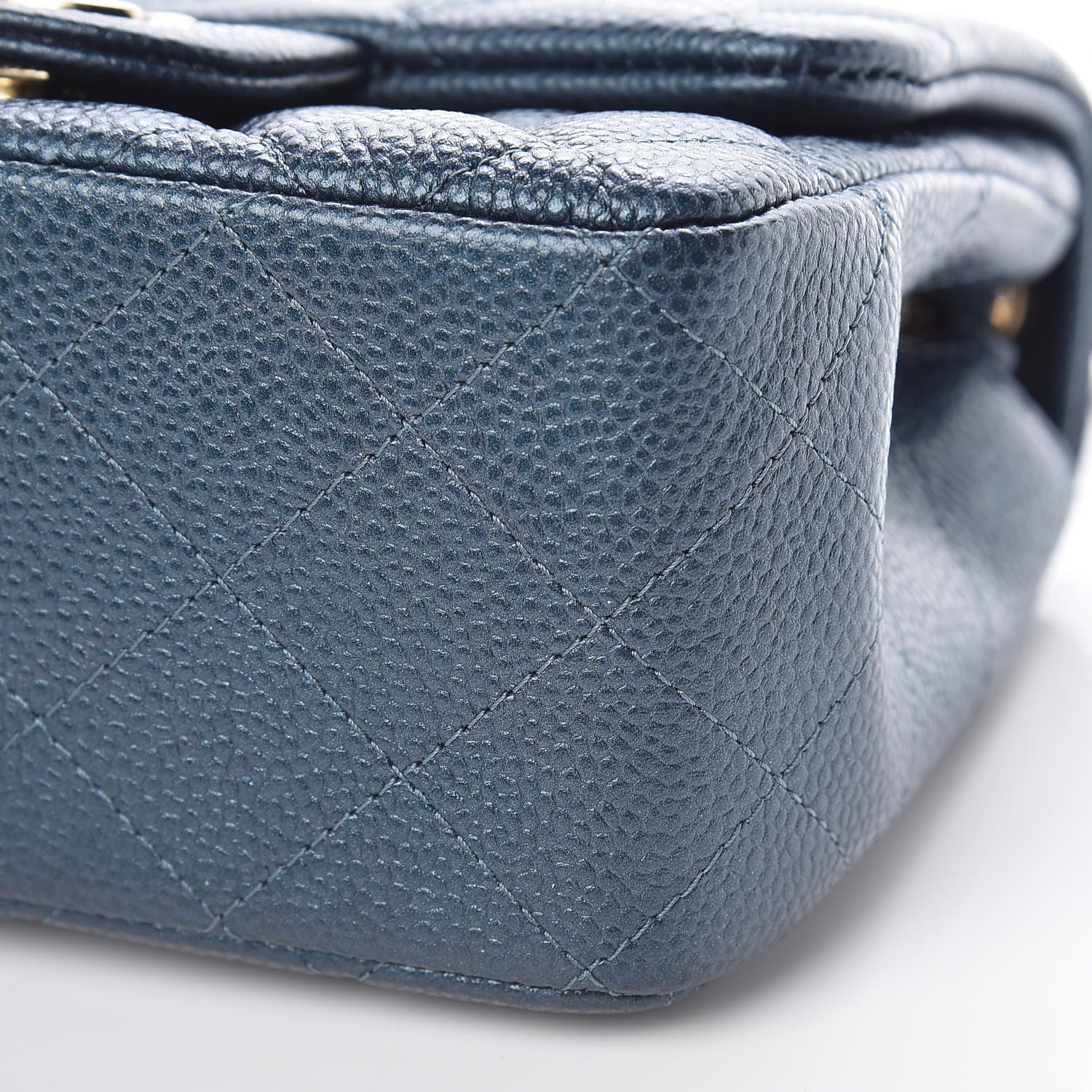 Chanel Iridescent Caviar Quilted Mini Square Flap Dark Blue 9 of 10