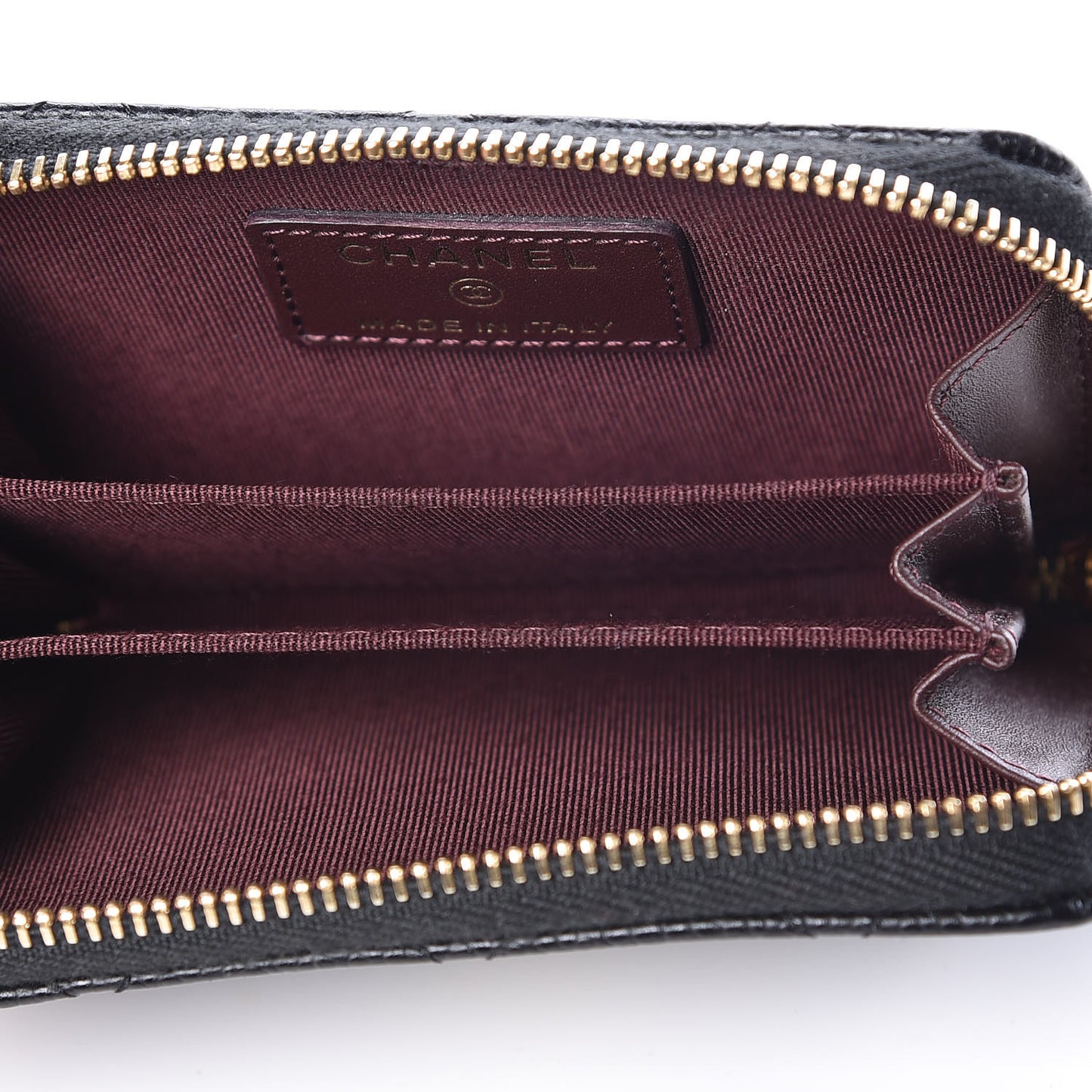 Caviar Quilted Zip Coin Purse Black