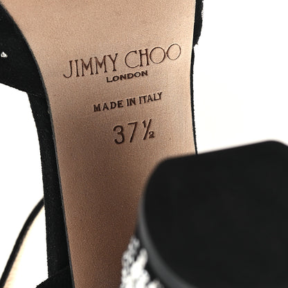 Jimmy Choo Suede Crystal Supernova Platform Pumps 37.5 Black 7 of 8