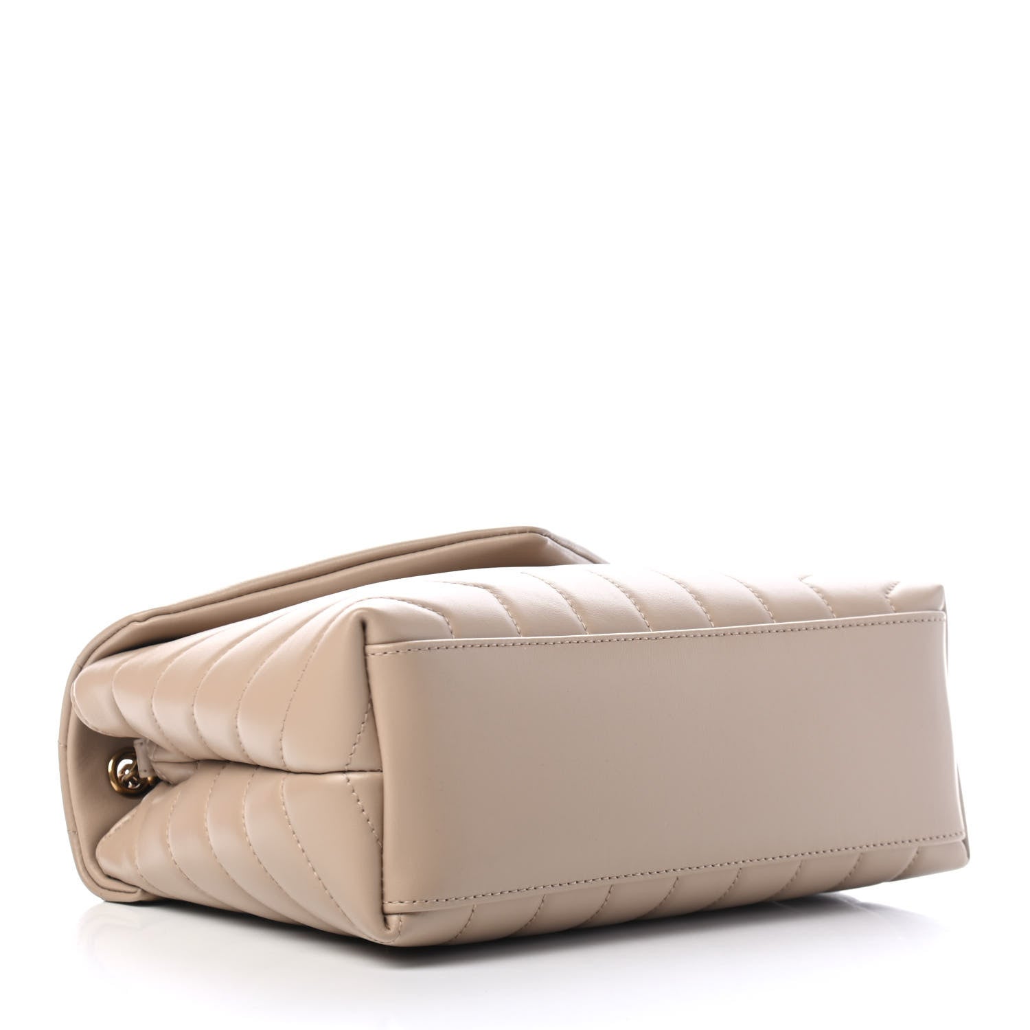 Saint Laurent Calfskin Y Quilted Monogram Small Loulou Chain Satchel Dark Beige 3 of 4