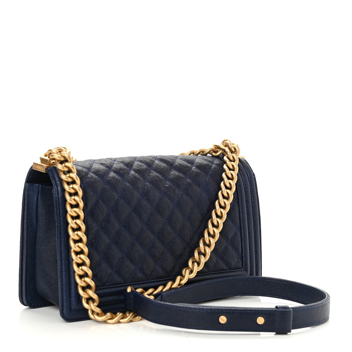 Chanel Caviar Quilted Medium Boy Flap Navy 3 of 10
