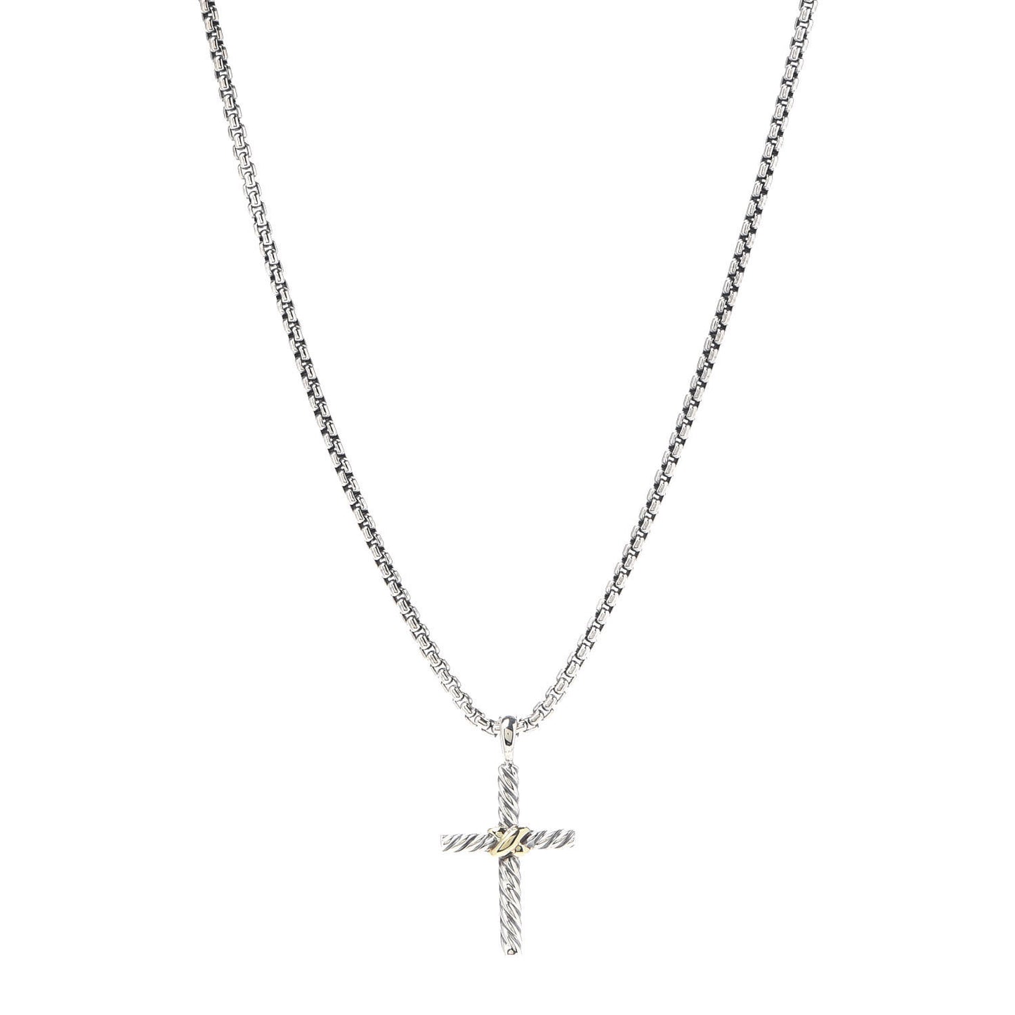 Sterling Silver 18K Yellow Gold X Cross Necklace