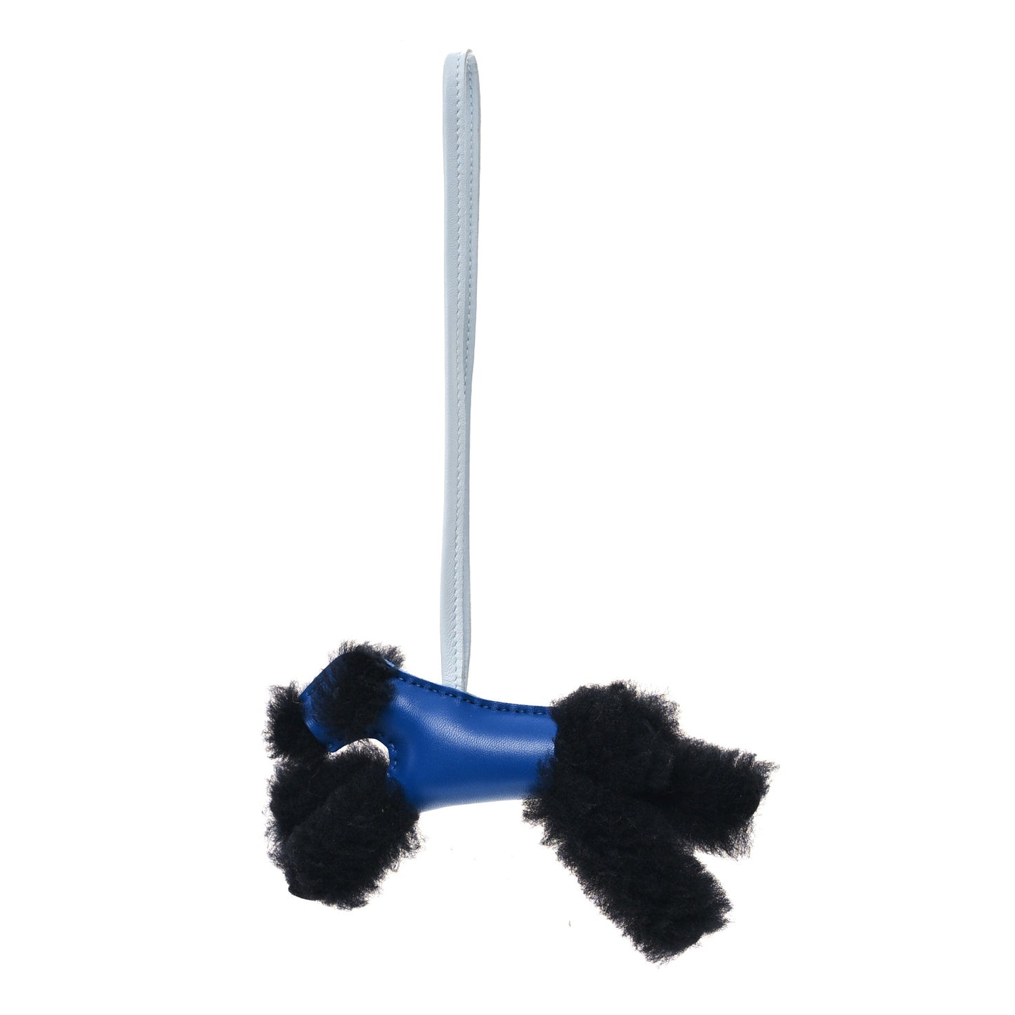 Milo Lambskin Shearling Budy Charm Bleu Saphir Black Bleu Brume