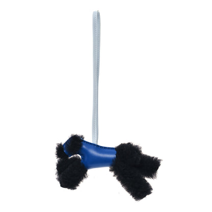 Hermes Milo Lambskin Shearling Budy Charm Bleu Saphir Black Bleu Brume 1 of 4