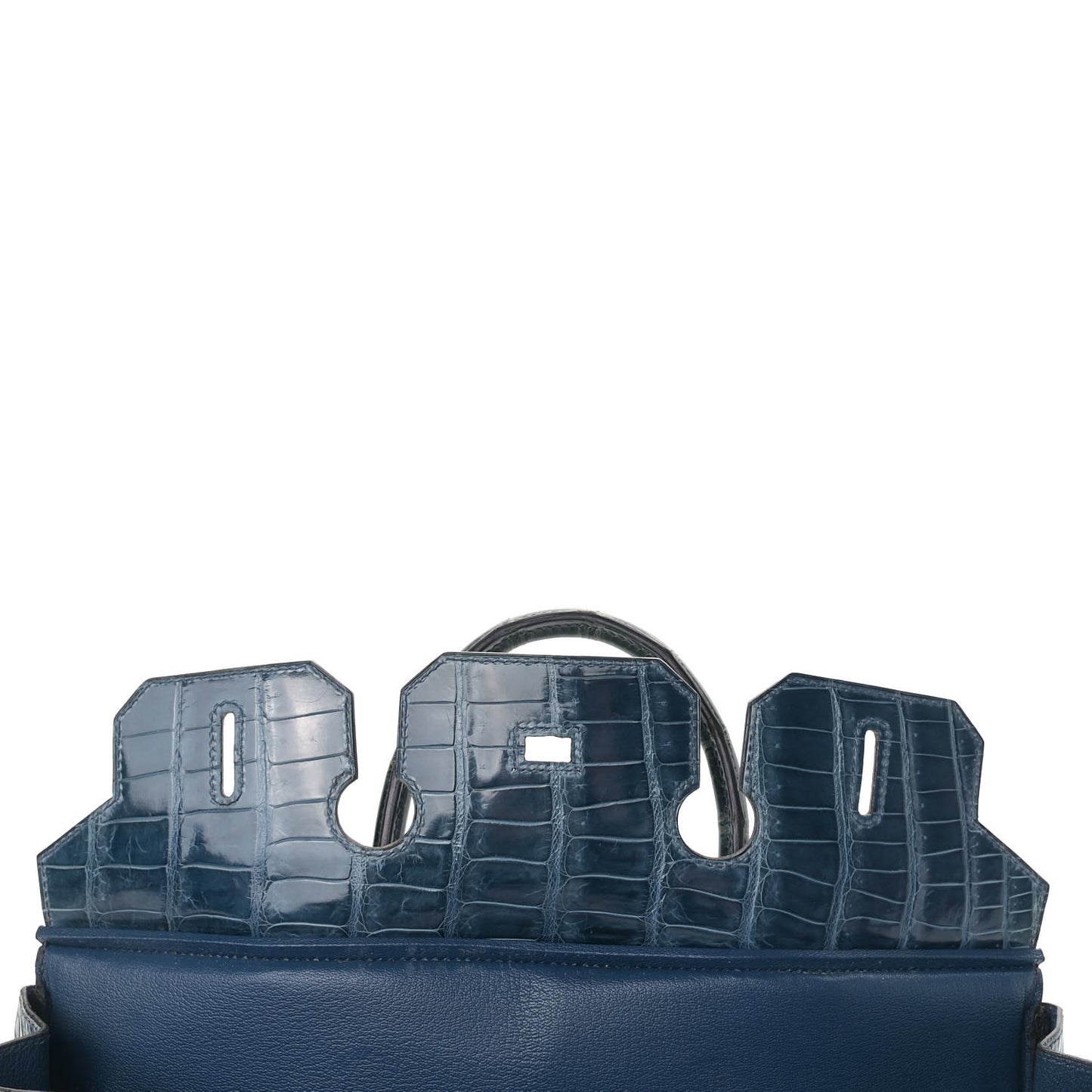 Shiny Porosus Crocodile Birkin 35 Bleu Roi