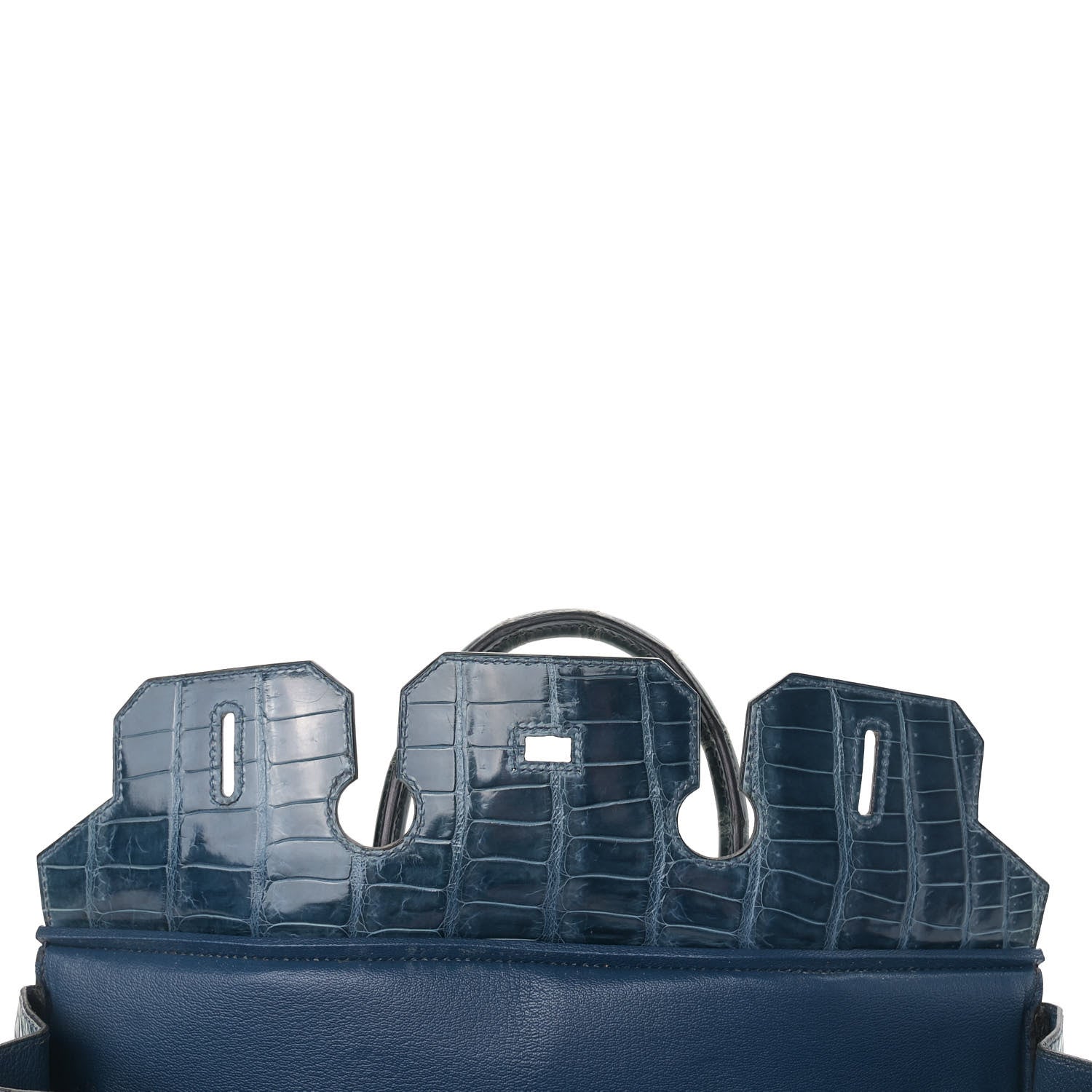 Hermes Shiny Porosus Crocodile Birkin 35 Bleu Roi 15 of 39