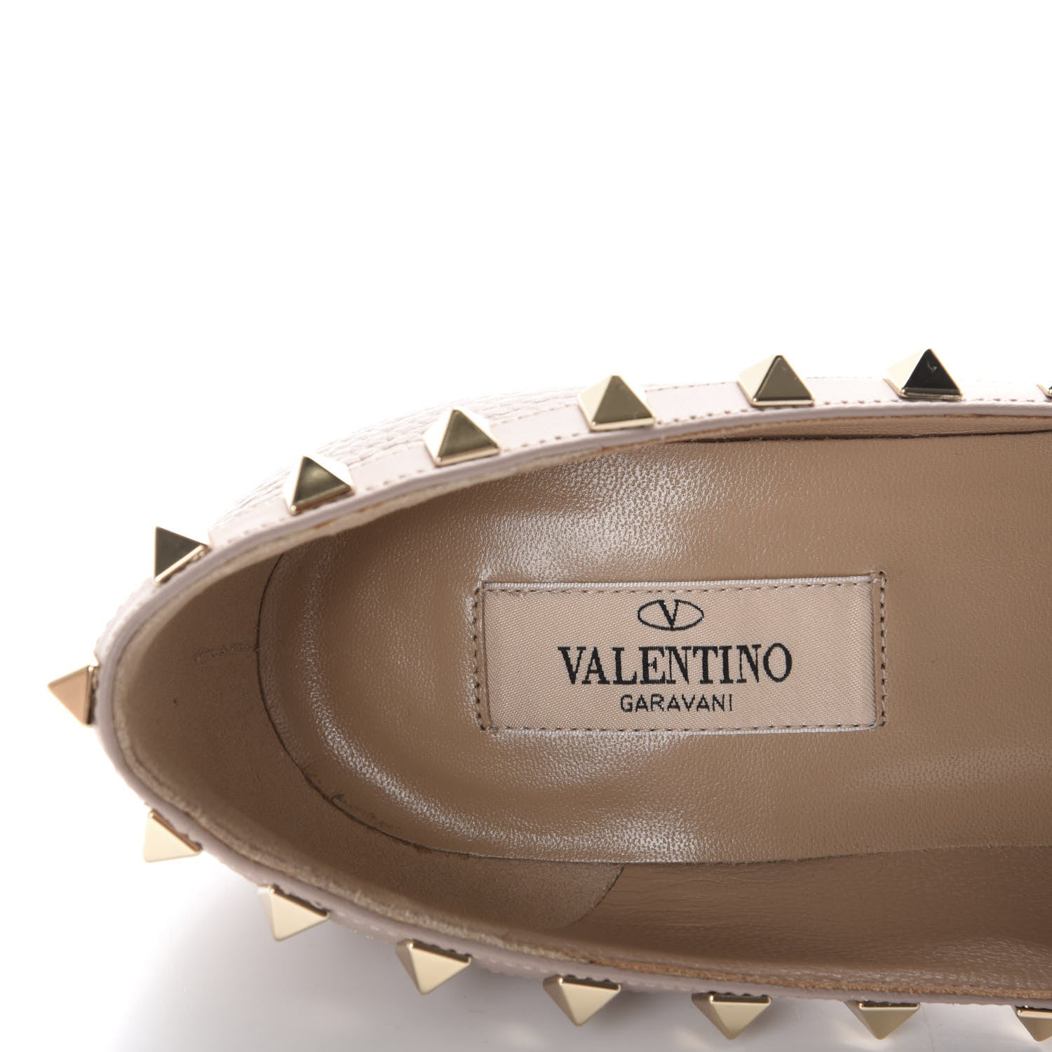 Valentino Garavani Pebbled Calfskin Rockstud 85mm Pumps 36.5 Poudre 7 of 10
