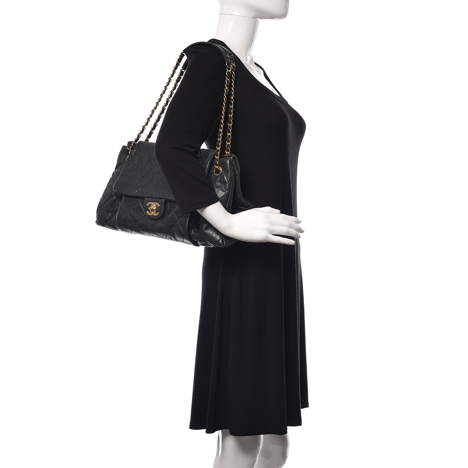 Chanel Iridescent Calfskin Large Chic Quilt Flap Black 2 of 13