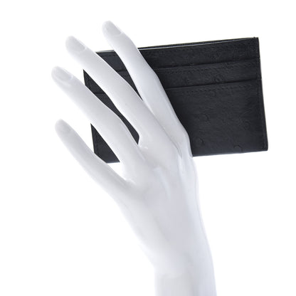 Louis Vuitton Ostrich Double Card Holder Black 2 of 8