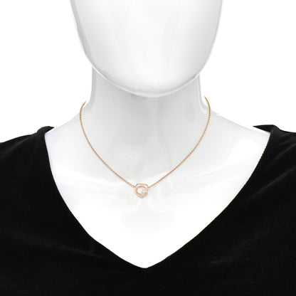 Hermes 18K Rose Gold Diamond TPM Vertige Coeur Necklace SH 2 of 6