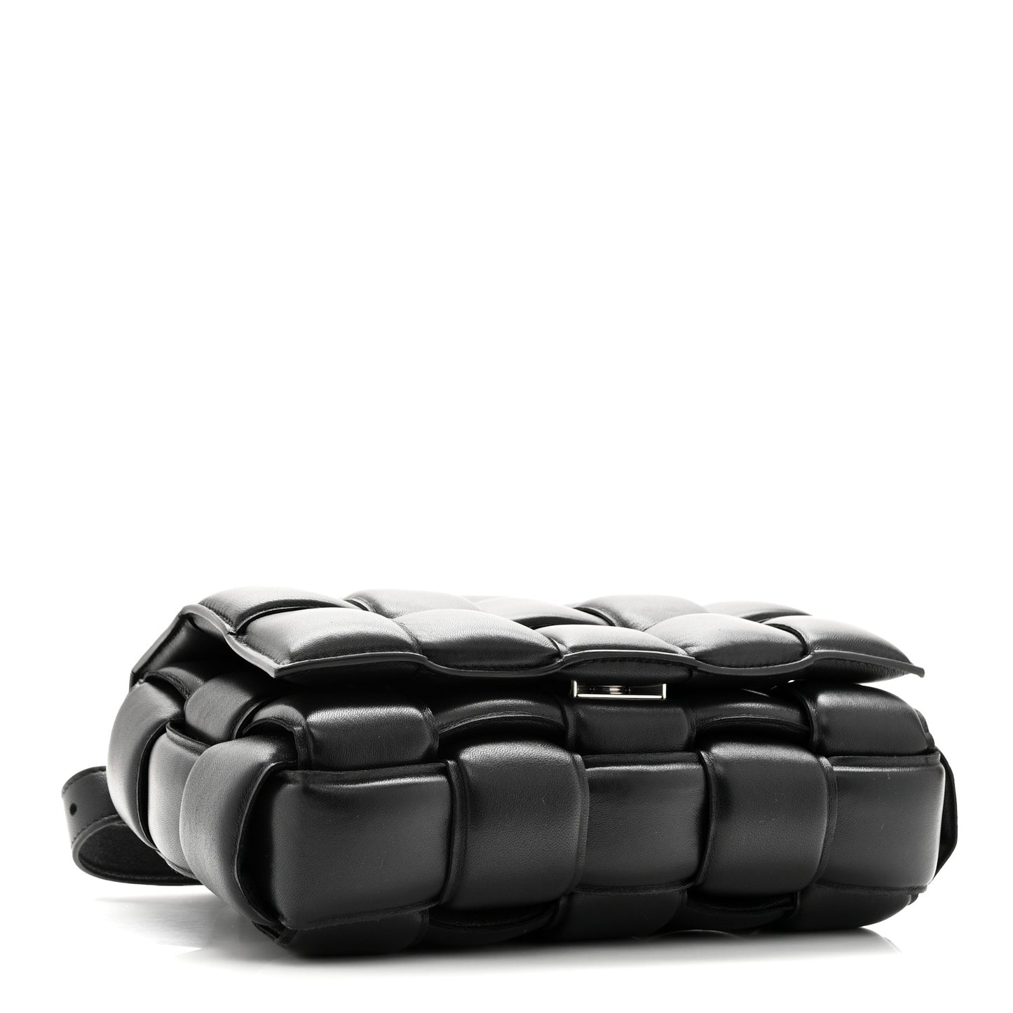 Nappa Maxi Intreccio Padded Cassette Crossbody Bag Black