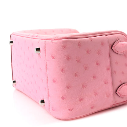 Hermes Ostrich Mini Lindy 20 Rose Bubblegum 9 of 10