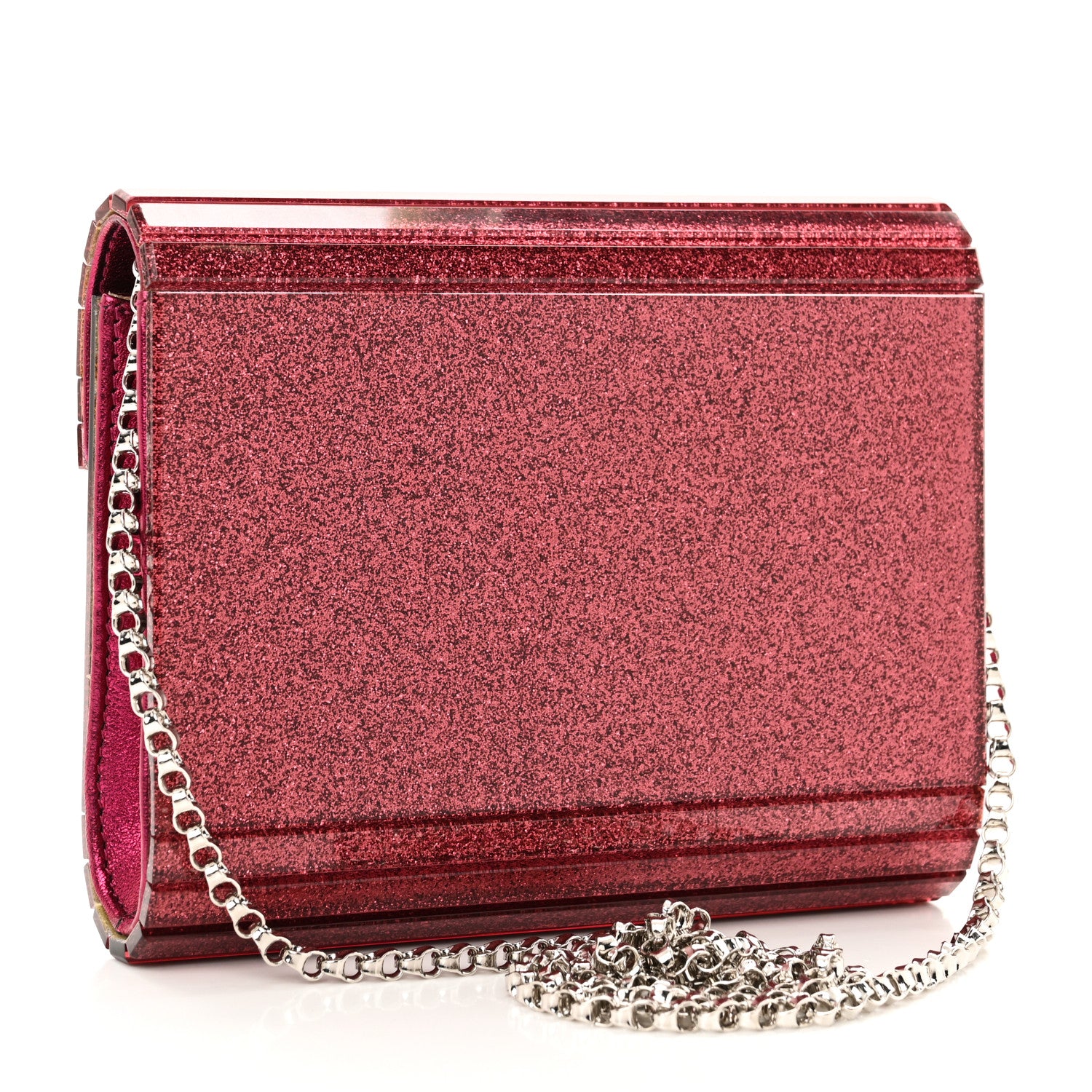 Jimmy Choo Acrylic Glitter Micro Candy Clutch Red 3 of 9
