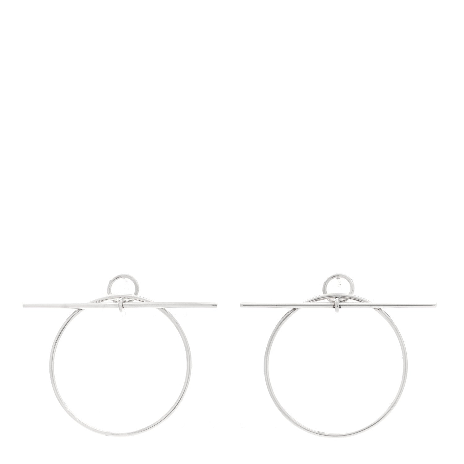 Hermes Sterling Silver MM Loop Earrings 1 of 5