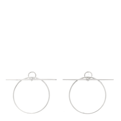 Hermes Sterling Silver MM Loop Earrings 1 of 5