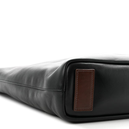 Saint Laurent Calfskin Ring Tote Black Brown 9 of 11