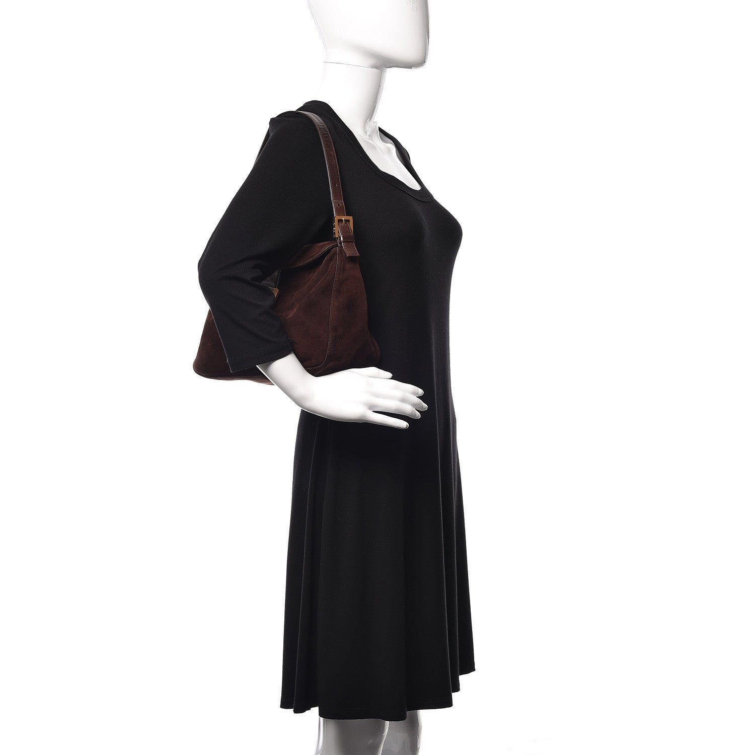 Fendi Suede Baguette Hobo Brown 2 of 13