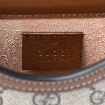 Gucci GG Supreme Monogram Mini Horsebit 1955 Crossbody Bag Beige Brown Sugar 6 of 9