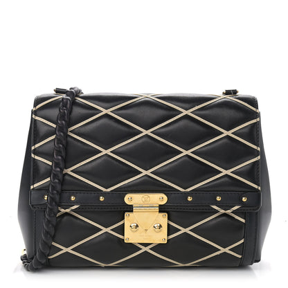 Louis Vuitton Lambskin Malletage Pochette Flap Black 1 of 13