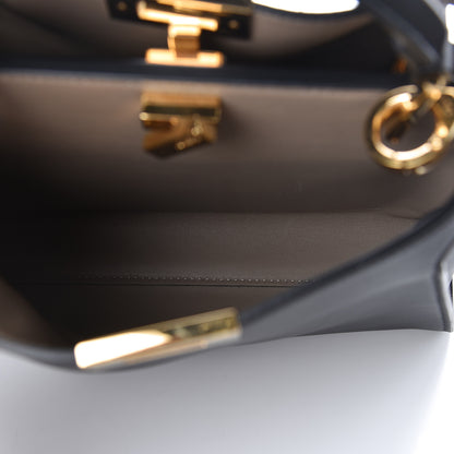 Fendi Vitello Tahiti Burro Medium Peekaboo Iconic Essentially Satchel Black Corda 5 of 10