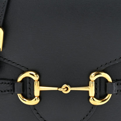 Gucci Boarded Plutone Calfskin Mini Horsebit 1955 Crossbody Bag Black 8 of 10