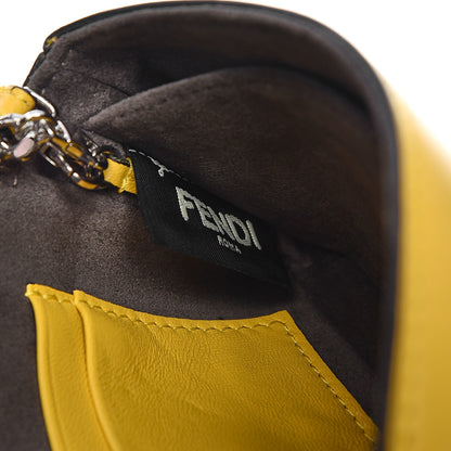 Fendi Nappa Rabbit Fox Fur Micro Buggie Baguette Sunflower 7 of 8