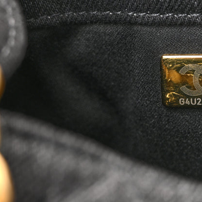 Chanel Washed Denim Quilted Small Chanel 25 Handbag Black 7 of 10