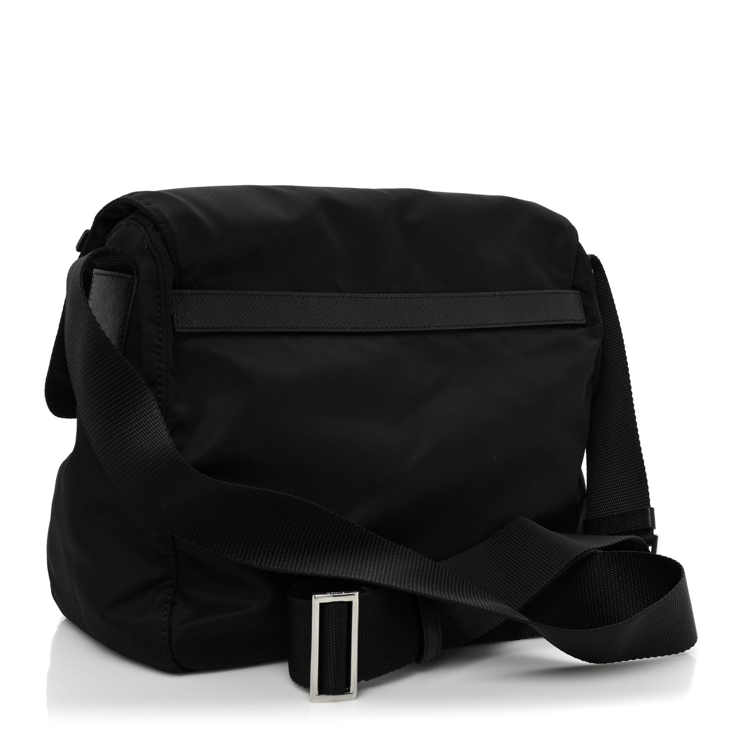 Tessuto Nylon Saffiano Vela Messenger Bag Black
