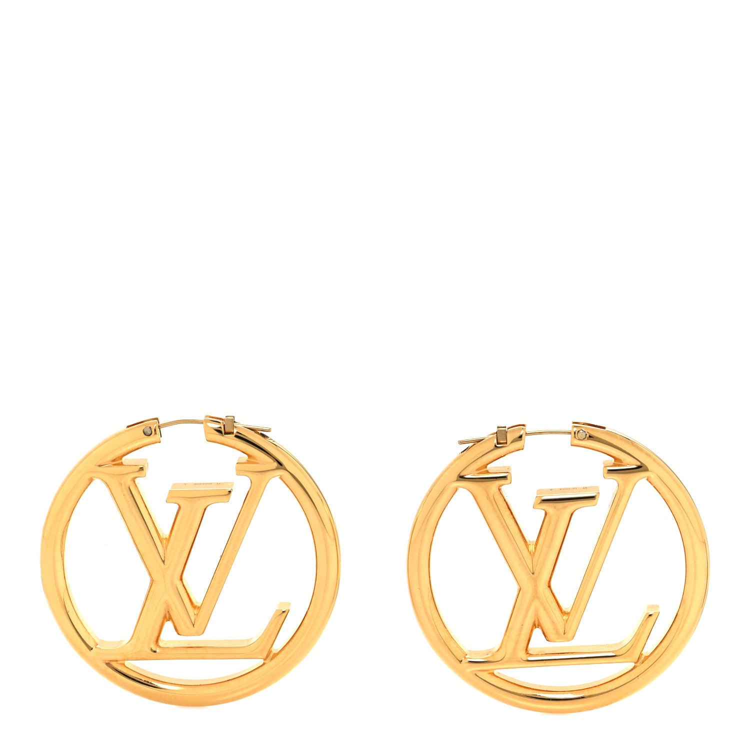 Louis Vuitton Metal Louise Hoop Earrings Gold 1 of 5