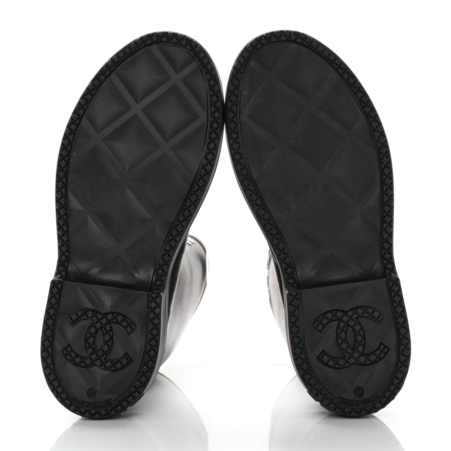 Chanel Caoutchouk CC High Boots 41 Black 5 of 9