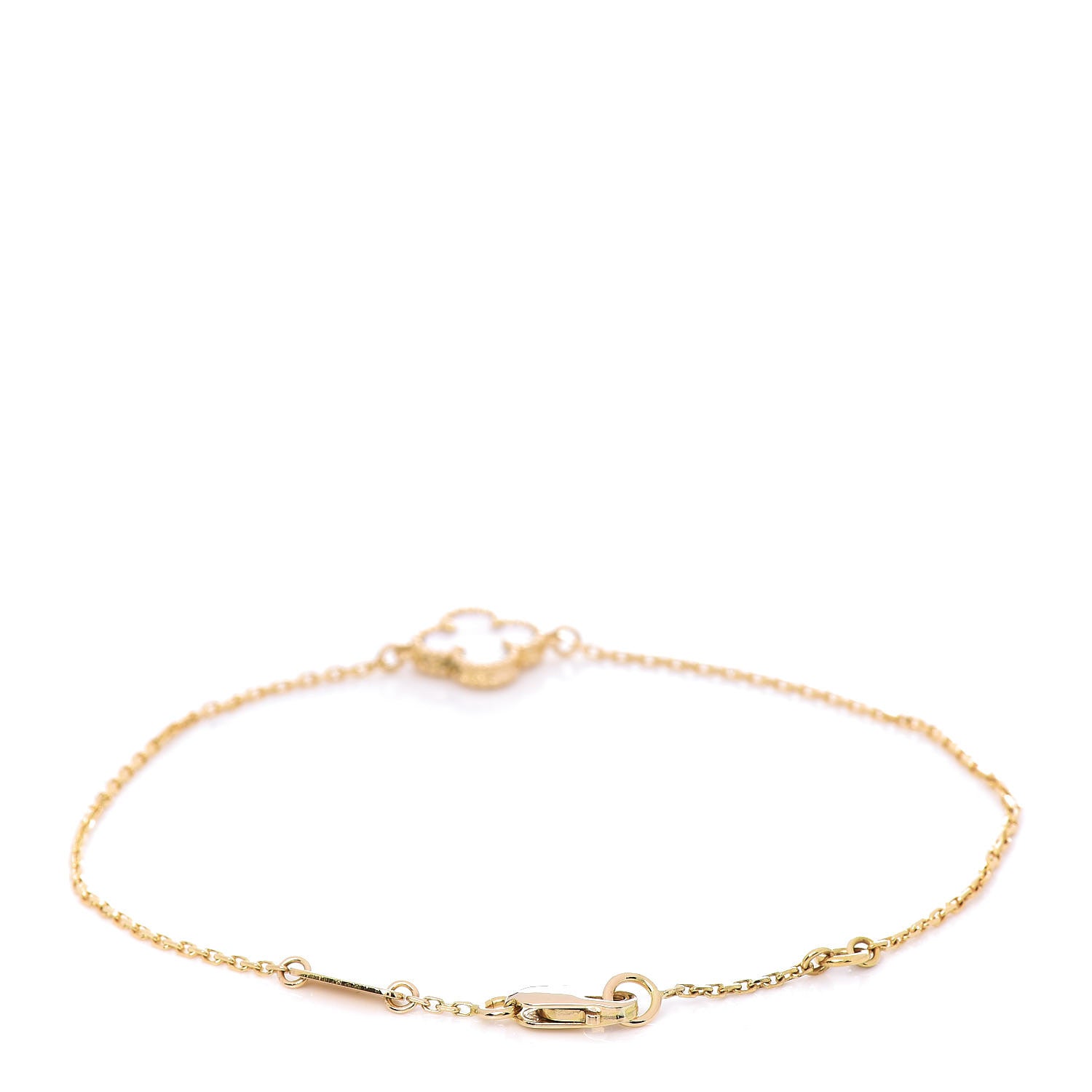 Van Cleef & Arpels 18K Yellow Gold Mother of Pearl Sweet Alhambra Bracelet 3 of 7