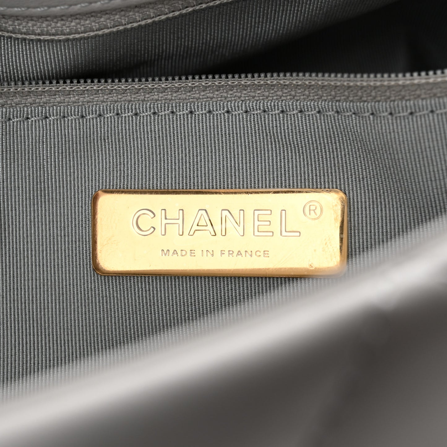 Lambskin Quilted Large Chanel 19 Flap Grey