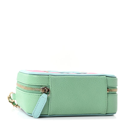 Chanel Caviar Quilted Filigree Vanity Clutch With Chain Pink Light Blue Green 4 of 10