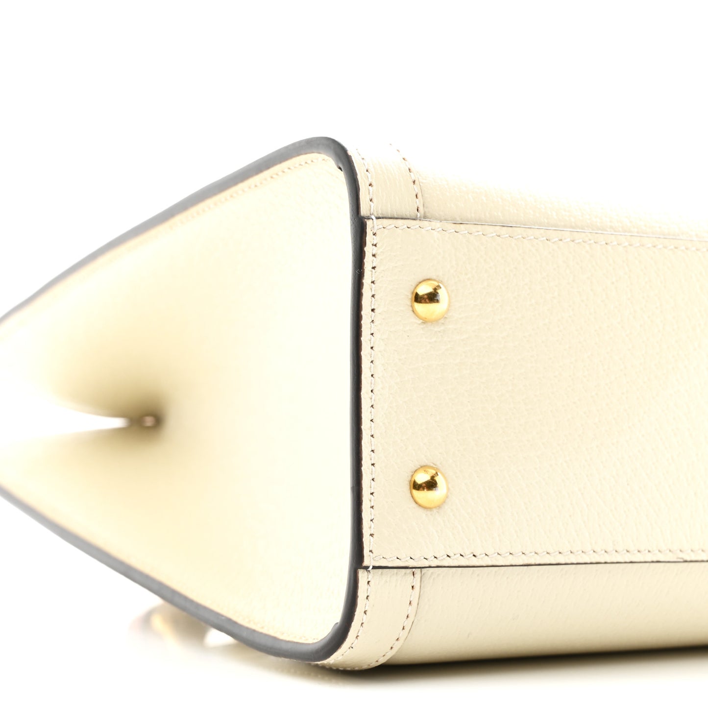 Textured Dollar Calfskin Web Small Diana Tote Bag Mystic White