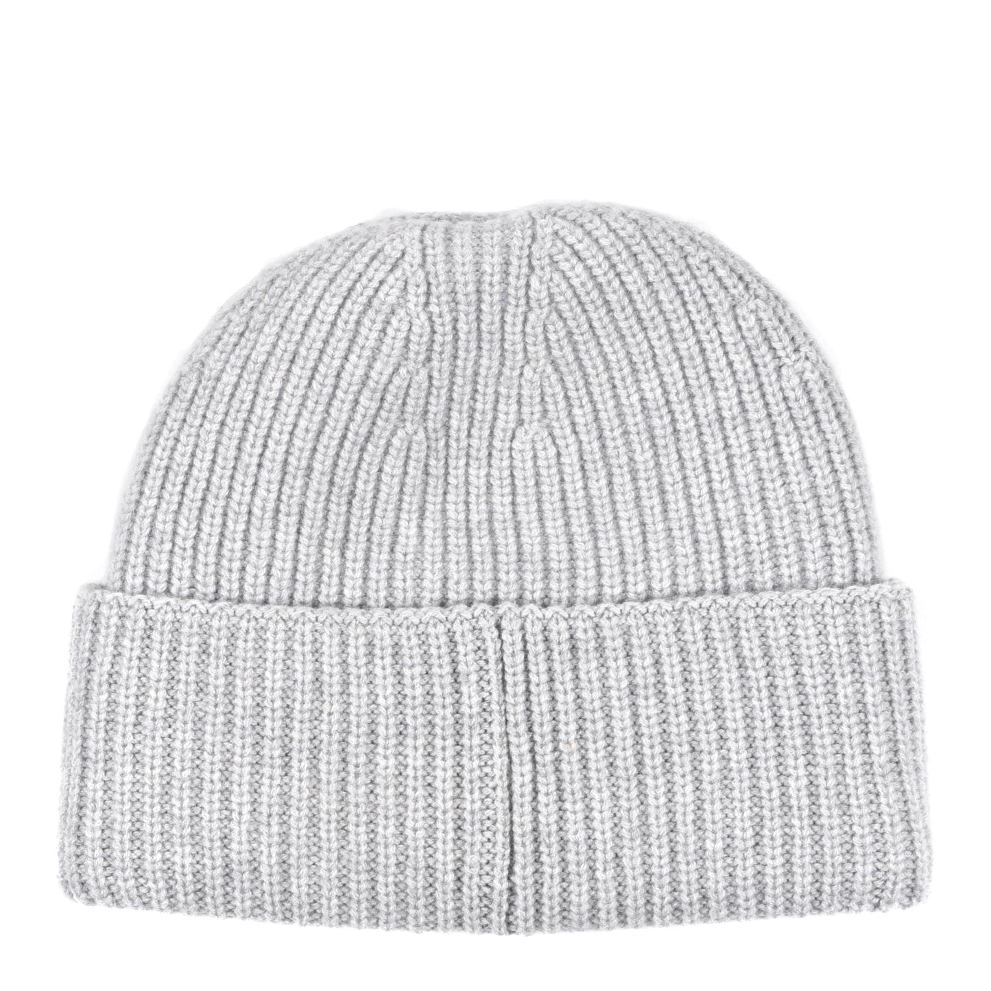 Wool Cashmere CC Beanie Hat Light Grey Fuchsia