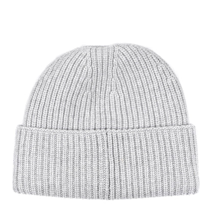 Chanel Wool Cashmere CC Beanie Hat Light Grey Fuchsia 2 of 5