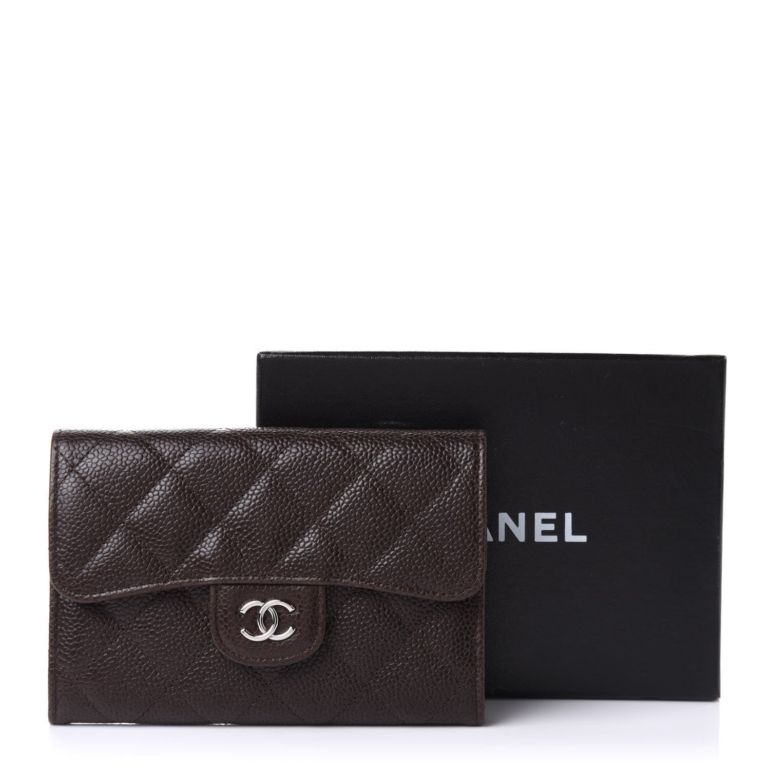 Chanel Caviar Quilted Small Flap Wallet Brown 9 of 9