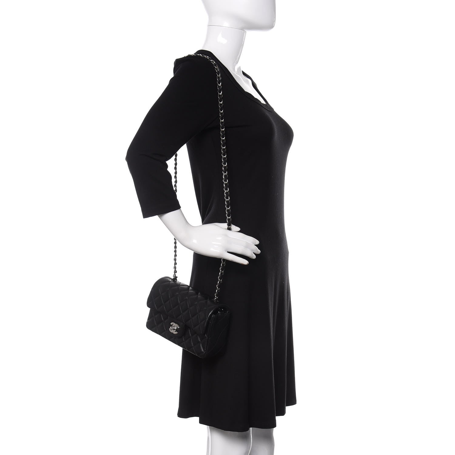 Chanel Lambskin Quilted Mini Rectangular Flap Black 2 of 11